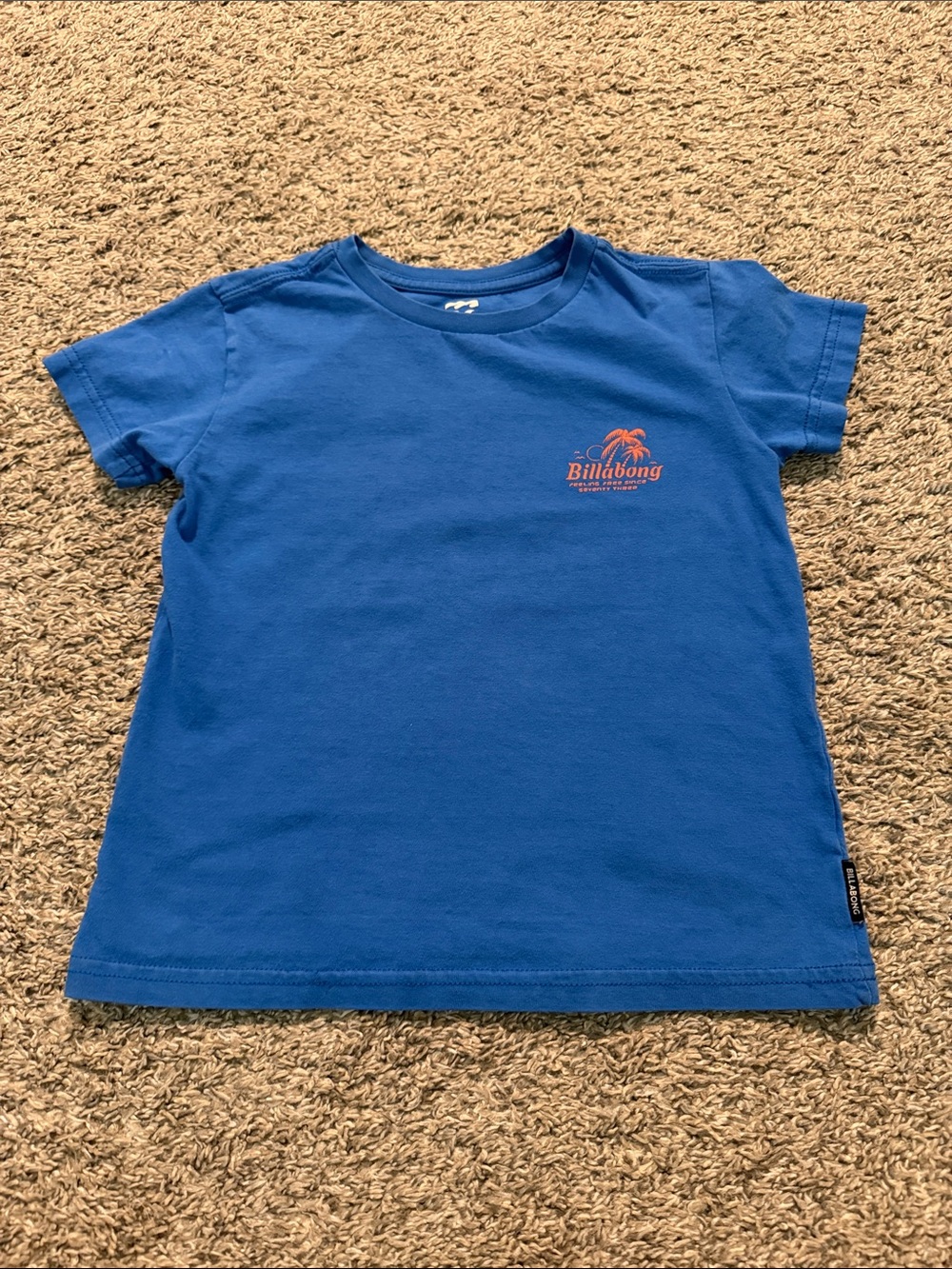 Billabong Kids Royal Blue Tee with Orange Logo